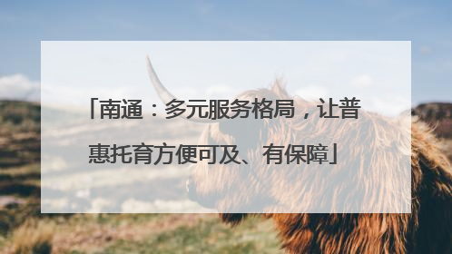 南通：多元服务格局，让普惠托育方便可及、有保障