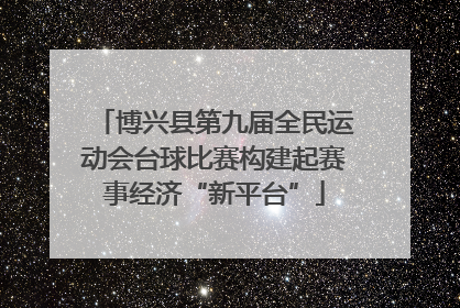 博兴县第九届全民运动会台球比赛构建起赛事经济“新平台”