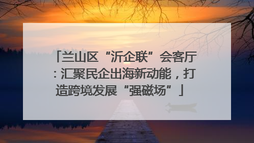 兰山区“沂企联”会客厅：汇聚民企出海新动能，打造跨境发展“强磁场”