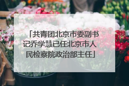 共青团北京市委副书记乔学慧已任北京市人民检察院政治部主任