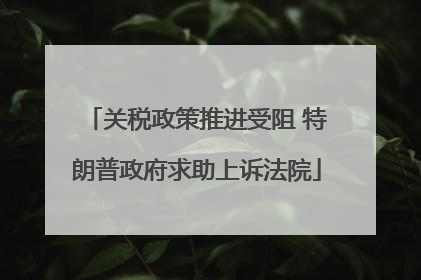 关税政策推进受阻 特朗普政府求助上诉法院