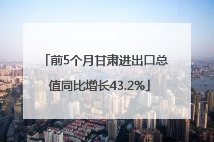 前5个月甘肃进出口总值同比增长43.2%