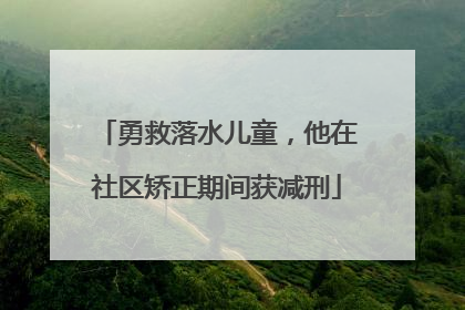 勇救落水儿童，他在社区矫正期间获减刑