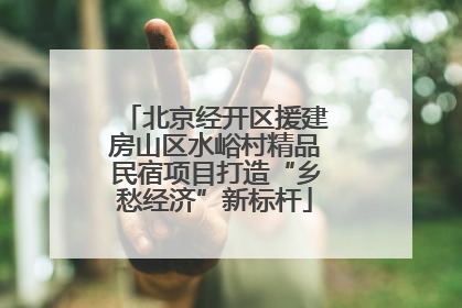 北京经开区援建房山区水峪村精品民宿项目打造“乡愁经济”新标杆