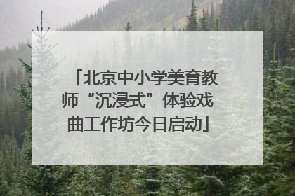 北京中小学美育教师“沉浸式”体验戏曲工作坊今日启动