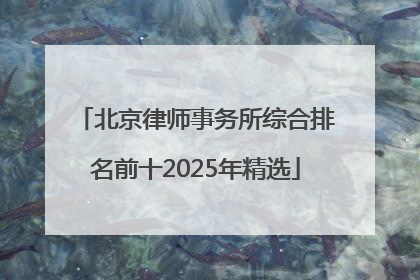 北京律师事务所综合排名前十2025年精选