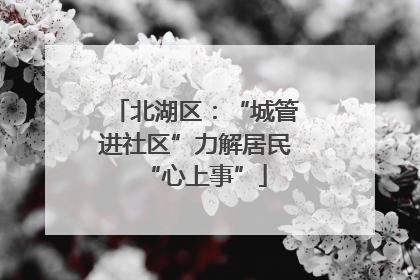 北湖区：“城管进社区”力解居民“心上事”