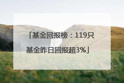 基金回报榜：119只基金昨日回报超3%