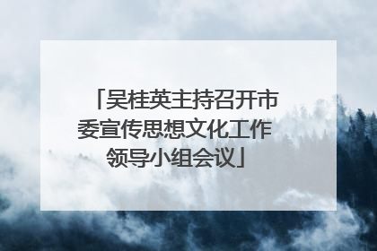 吴桂英主持召开市委宣传思想文化工作领导小组会议