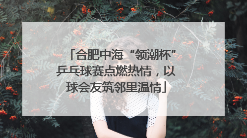合肥中海“领潮杯”乒乓球赛点燃热情，以球会友筑邻里温情