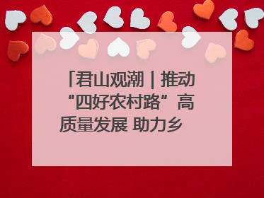 君山观潮｜推动“四好农村路”高质量发展 助力乡村振兴出新彩