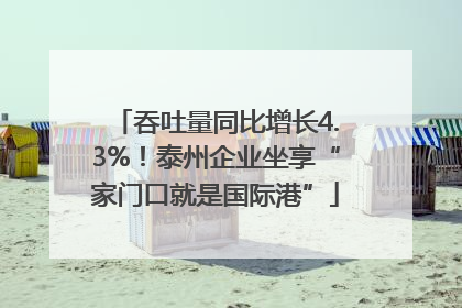 吞吐量同比增长4.3%！泰州企业坐享“家门口就是国际港”