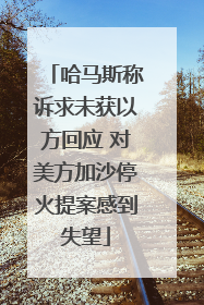哈马斯称诉求未获以方回应 对美方加沙停火提案感到失望