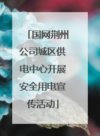 国网荆州公司城区供电中心开展安全用电宣传活动