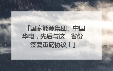 国家能源集团、中国华电，先后与这一省份签署重磅协议！