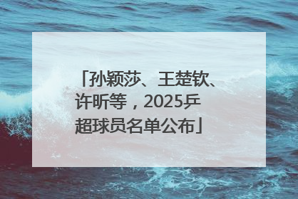 孙颖莎、王楚钦、许昕等，2025乒超球员名单公布