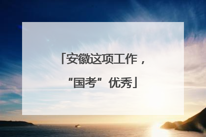 安徽这项工作，“国考”优秀