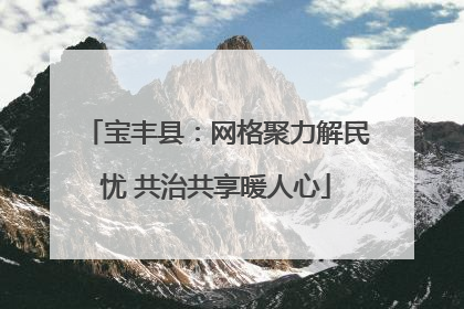 宝丰县：网格聚力解民忧 共治共享暖人心