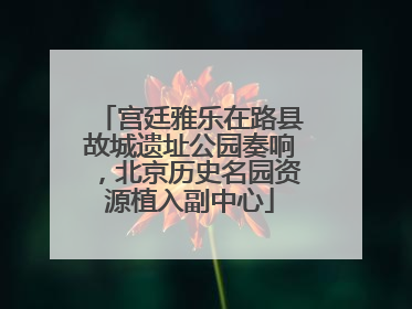 宫廷雅乐在路县故城遗址公园奏响，北京历史名园资源植入副中心