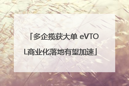 多企揽获大单 eVTOL商业化落地有望加速