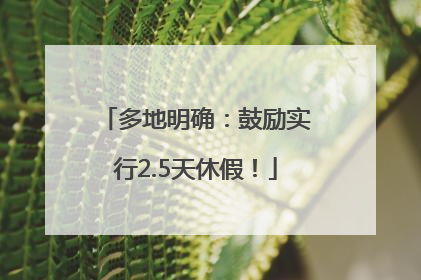 多地明确：鼓励实行2.5天休假！