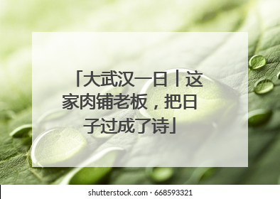 大武汉一日︱这家肉铺老板，把日子过成了诗