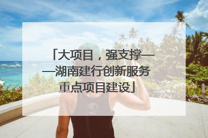 大项目，强支撑——湖南建行创新服务重点项目建设
