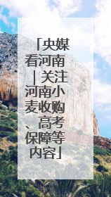 央媒看河南｜关注河南小麦收购、高考保障等内容
