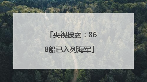 央视披露：868船已入列海军