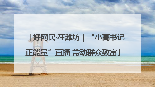 好网民·在潍坊｜“小高书记正能量”直播 带动群众致富