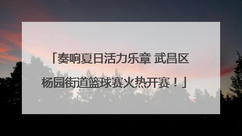 奏响夏日活力乐章 武昌区杨园街道篮球赛火热开赛！