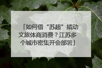 如何借“苏超”撬动文旅体商消费？江苏多个城市密集开会部署