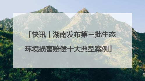 快讯丨湖南发布第三批生态环境损害赔偿十大典型案例