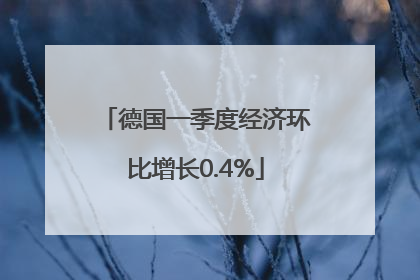 德国一季度经济环比增长0.4%