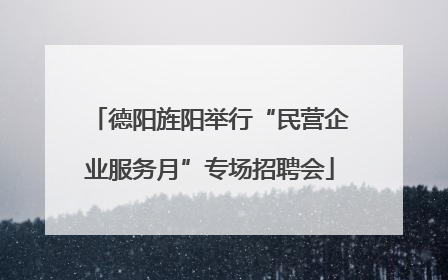 德阳旌阳举行“民营企业服务月”专场招聘会