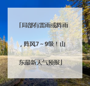局部有雷雨或阵雨，阵风7～9级！山东最新天气预报