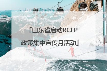 山东省启动RCEP政策集中宣传月活动