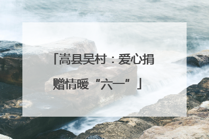 嵩县吴村：爱心捐赠情暖“六一”