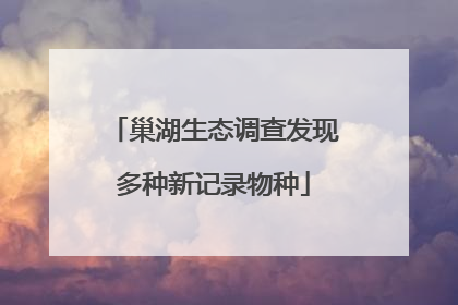 巢湖生态调查发现多种新记录物种