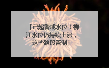 已超警戒水位！柳江水位仍持续上涨，这些路段管制