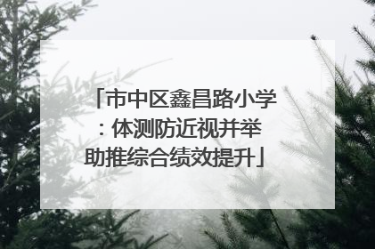 市中区鑫昌路小学：体测防近视并举 助推综合绩效提升