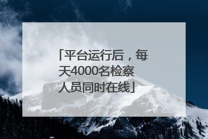 平台运行后，每天4000名检察人员同时在线