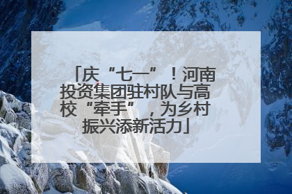 庆“七一”！河南投资集团驻村队与高校“牵手”，为乡村振兴添新活力