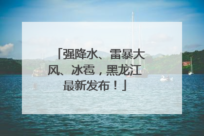 强降水、雷暴大风、冰雹，黑龙江最新发布！