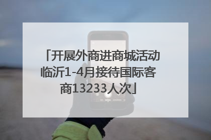 开展外商进商城活动 临沂1-4月接待国际客商13233人次