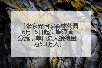 张家界国家森林公园6月15日起实施限流分流，单日最大接待量为5.3万人