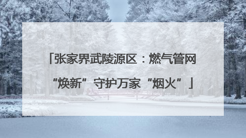 张家界武陵源区：燃气管网“焕新”守护万家“烟火”