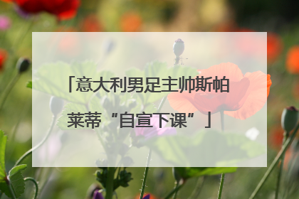 意大利男足主帅斯帕莱蒂“自宣下课”