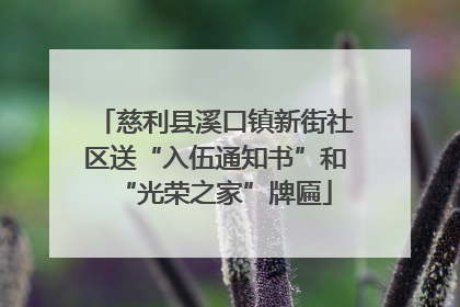 慈利县溪口镇新街社区送“入伍通知书”和“光荣之家”牌匾