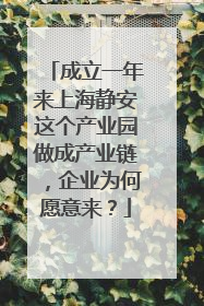成立一年来上海静安这个产业园做成产业链，企业为何愿意来？